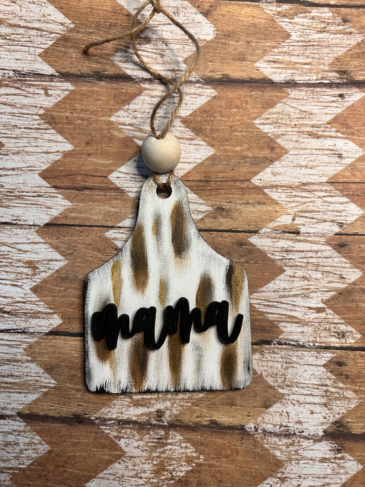 Mama car charm cowhide