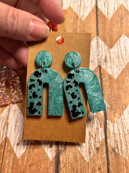 Cow print earrings