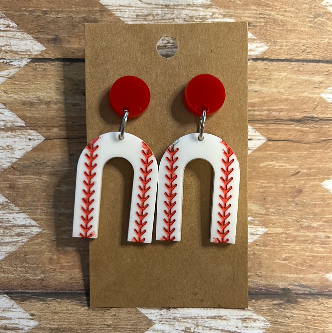 Baseball dangle studs