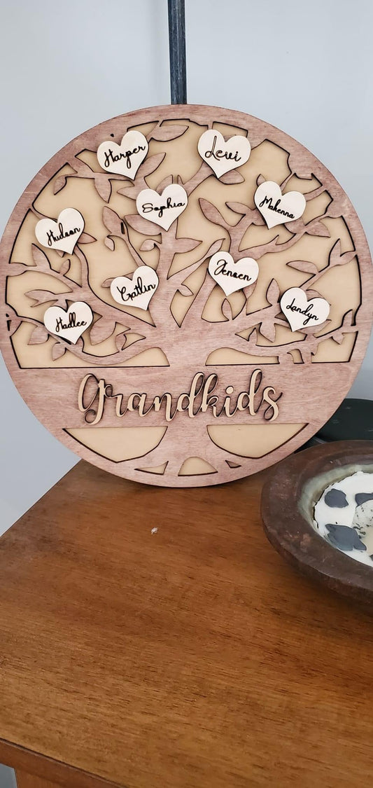 Personalized grandkids sign