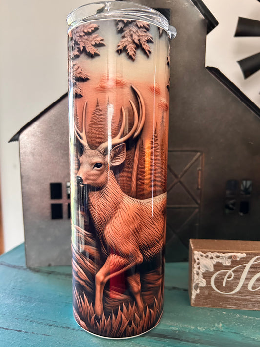 3d deer 20oz tumbler